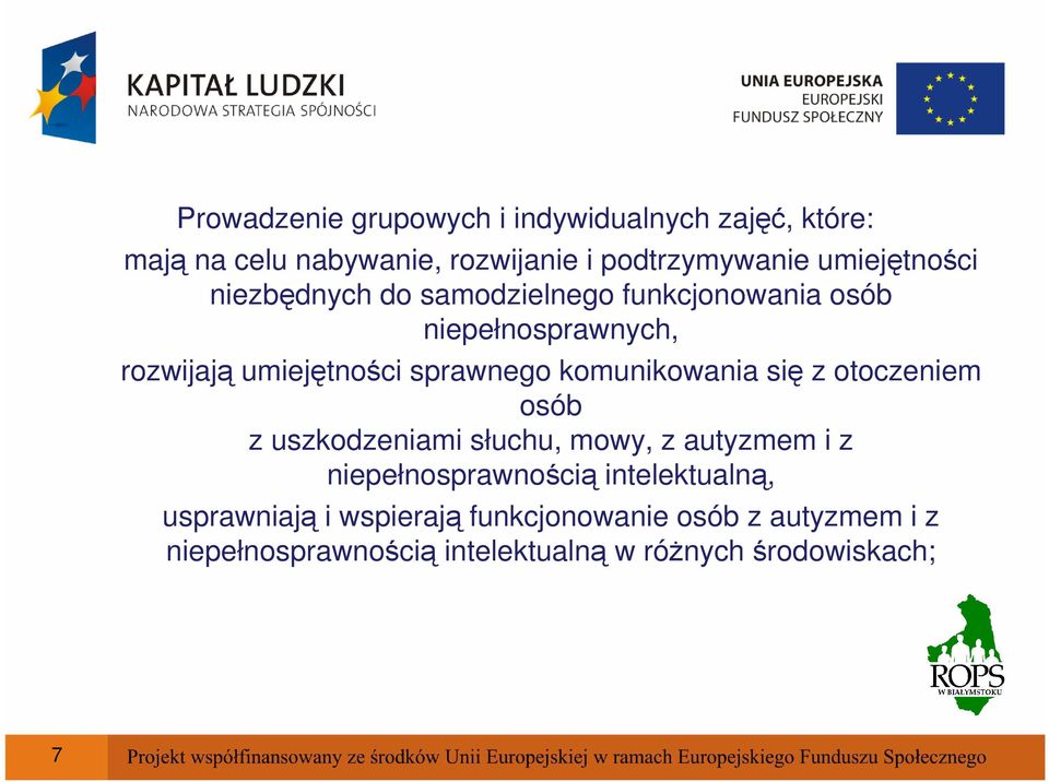 komunikowania się z otoczeniem osób z uszkodzeniami słuchu, mowy, z autyzmem i z niepełnosprawnością