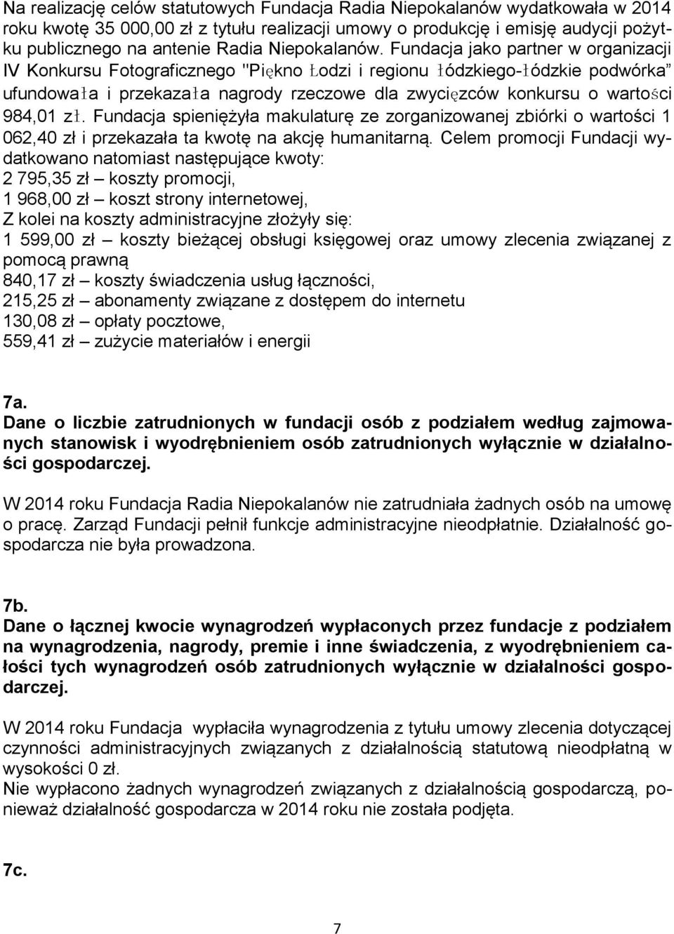 Fundacja jako partner w organizacji IV Konkursu Fotograficznego "Piękno Łodzi i regionu łódzkiego-łódzkie podwórka ufundowała i przekazała nagrody rzeczowe dla zwycięzców konkursu o wartości 984,01