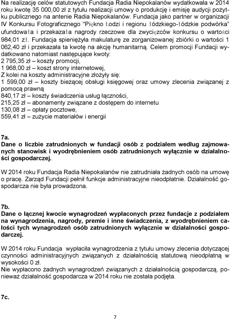 Fundacja jako partner w organizacji IV Konkursu Fotograficznego "Piękno Łodzi i regionu łódzkiego-łódzkie podwórka ufundowała i przekazała nagrody rzeczowe dla zwycięzców konkursu o wartości 984,01