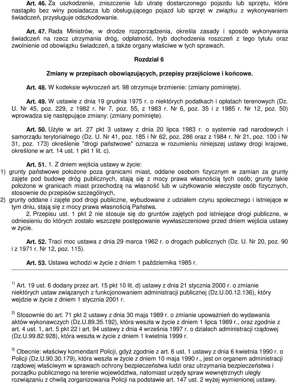 odszkodowanie. Art. 47.