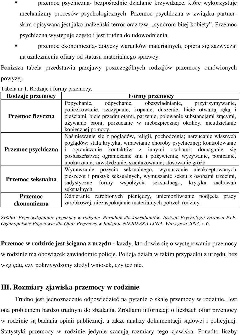 przemoc ekonomiczną- dotyczy warunków materialnych, opiera się zazwyczaj na uzaleŝnieniu ofiary od statusu materialnego sprawcy.