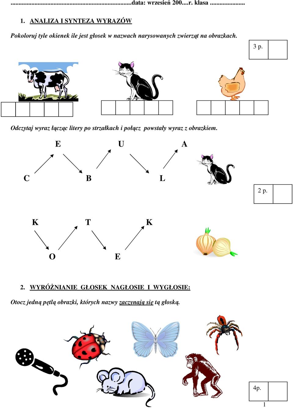 zwierząt na obrazkach. 3 p.
