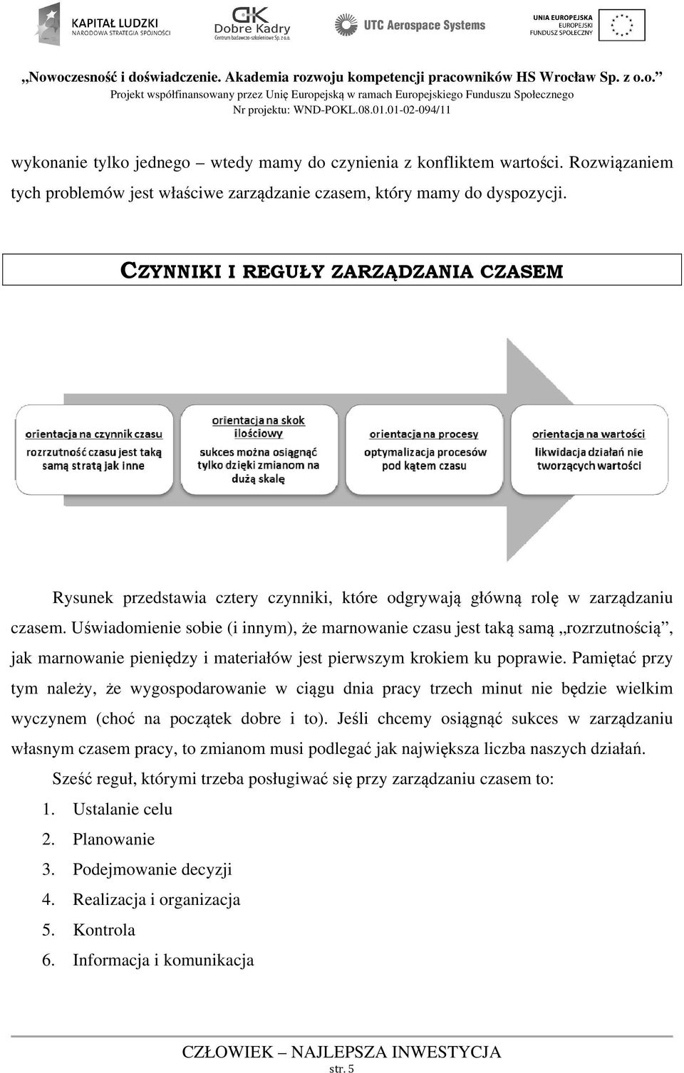 Uświadomienie sobie (i innym), że marnowanie czasu jest taką samą rozrzutnością, jak marnowanie pieniędzy i materiałów jest pierwszym krokiem ku poprawie.