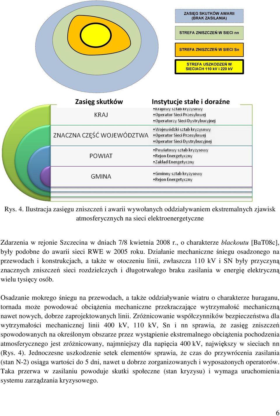 , o charakterze blackoutu [BaT08c], były podobne do awarii sieci RWE w 2005 roku.