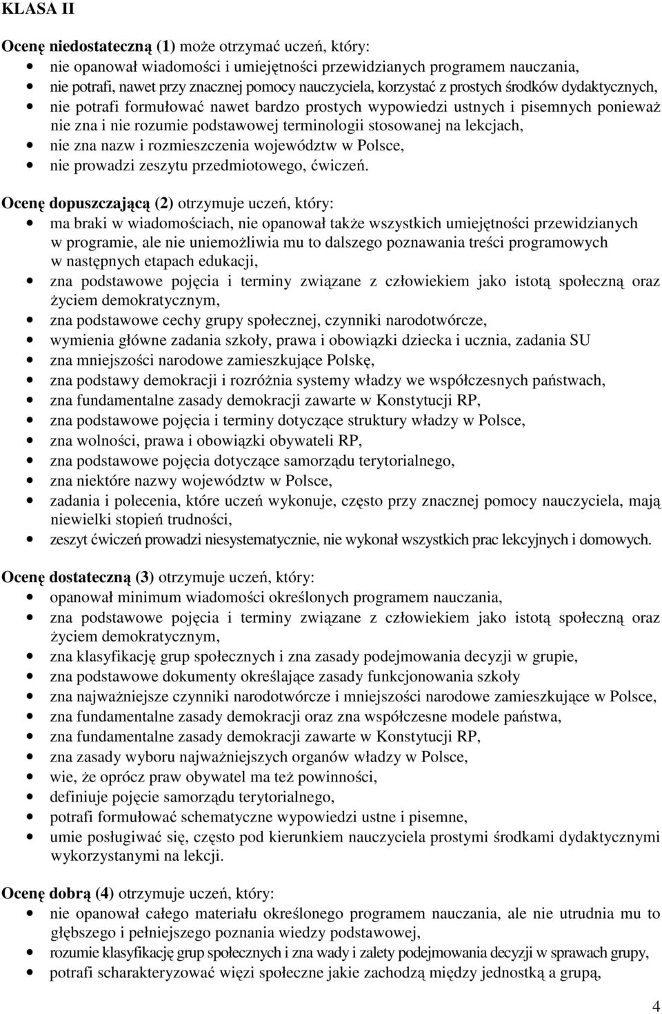 nazw i rozmieszczenia województw w Polsce, nie prowadzi zeszytu przedmiotowego, ćwiczeń.