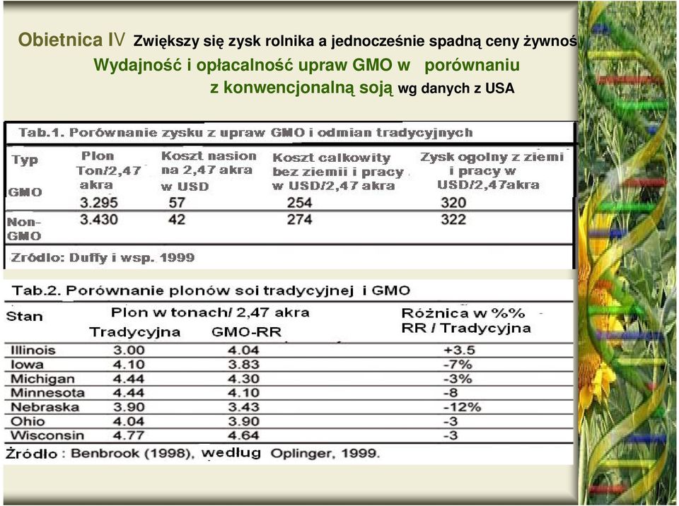 Wydajność i opłacalność upraw GMO w