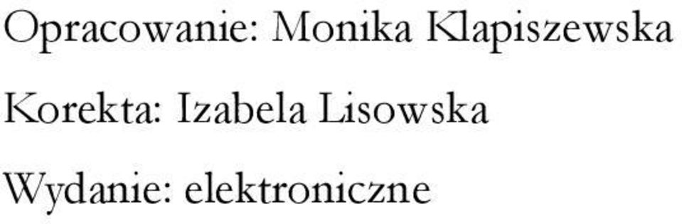 Korekta: Izabela