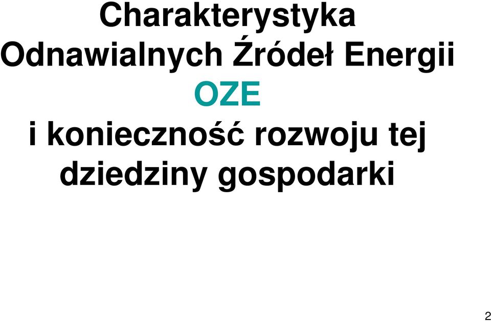 Energii OZE i