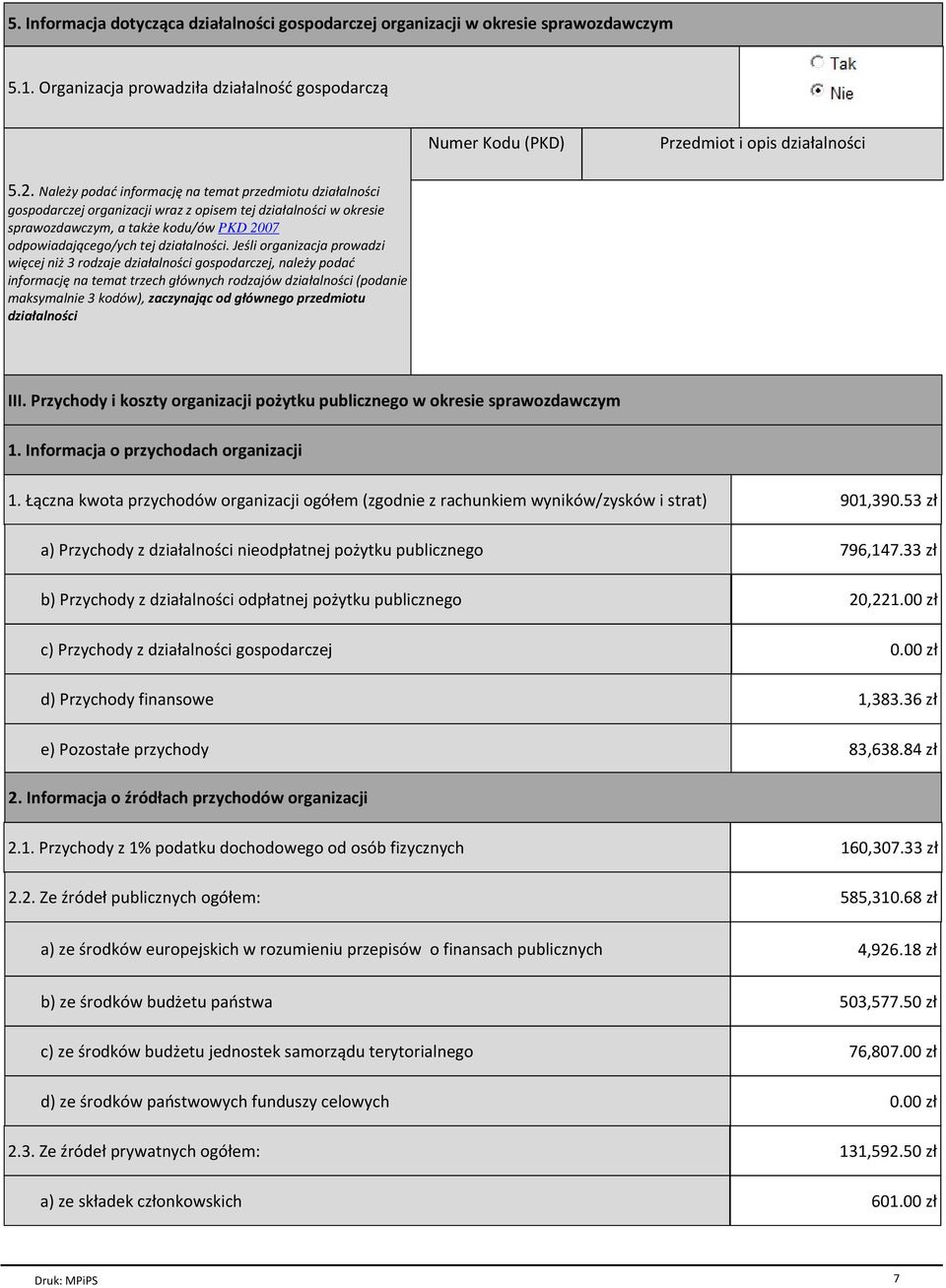 ci. Je li organizacja prowadzi wiйcej ni 3 rodzaje dziaёalno ci gospodarczej, nale y podaф informacjй na temat trzech gёсwnych rodzajсw dziaёalno ci (podanie maksymalnie 3 kodсw), zaczynaj c od