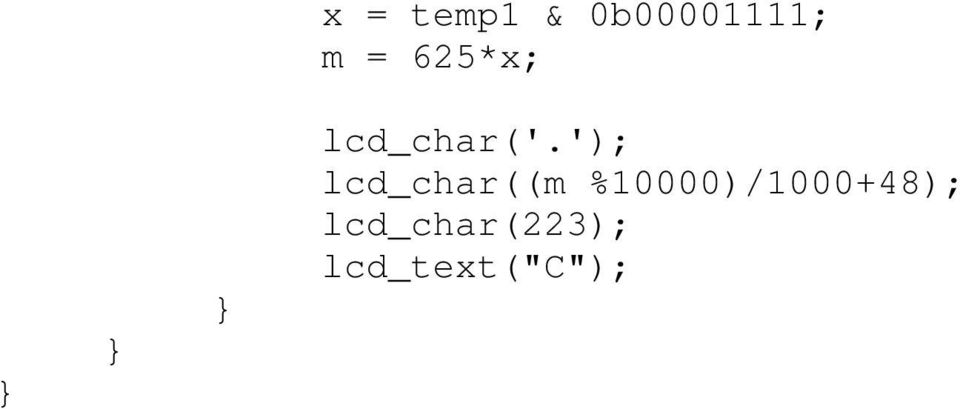 '); lcd_char((m