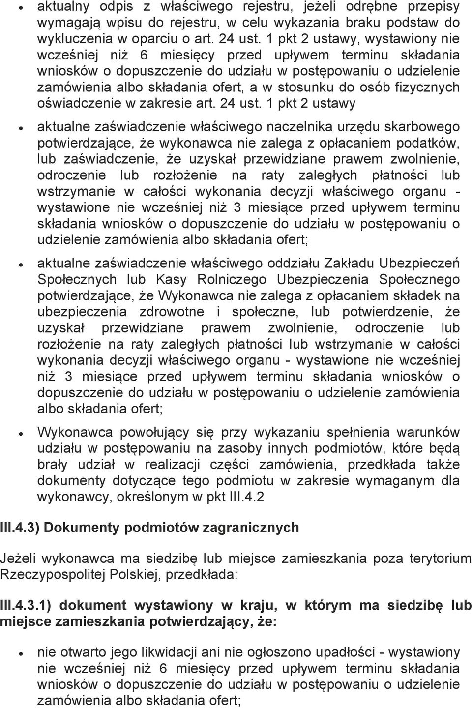 osób fizycznych oświadczenie w zakresie art. 24 ust.