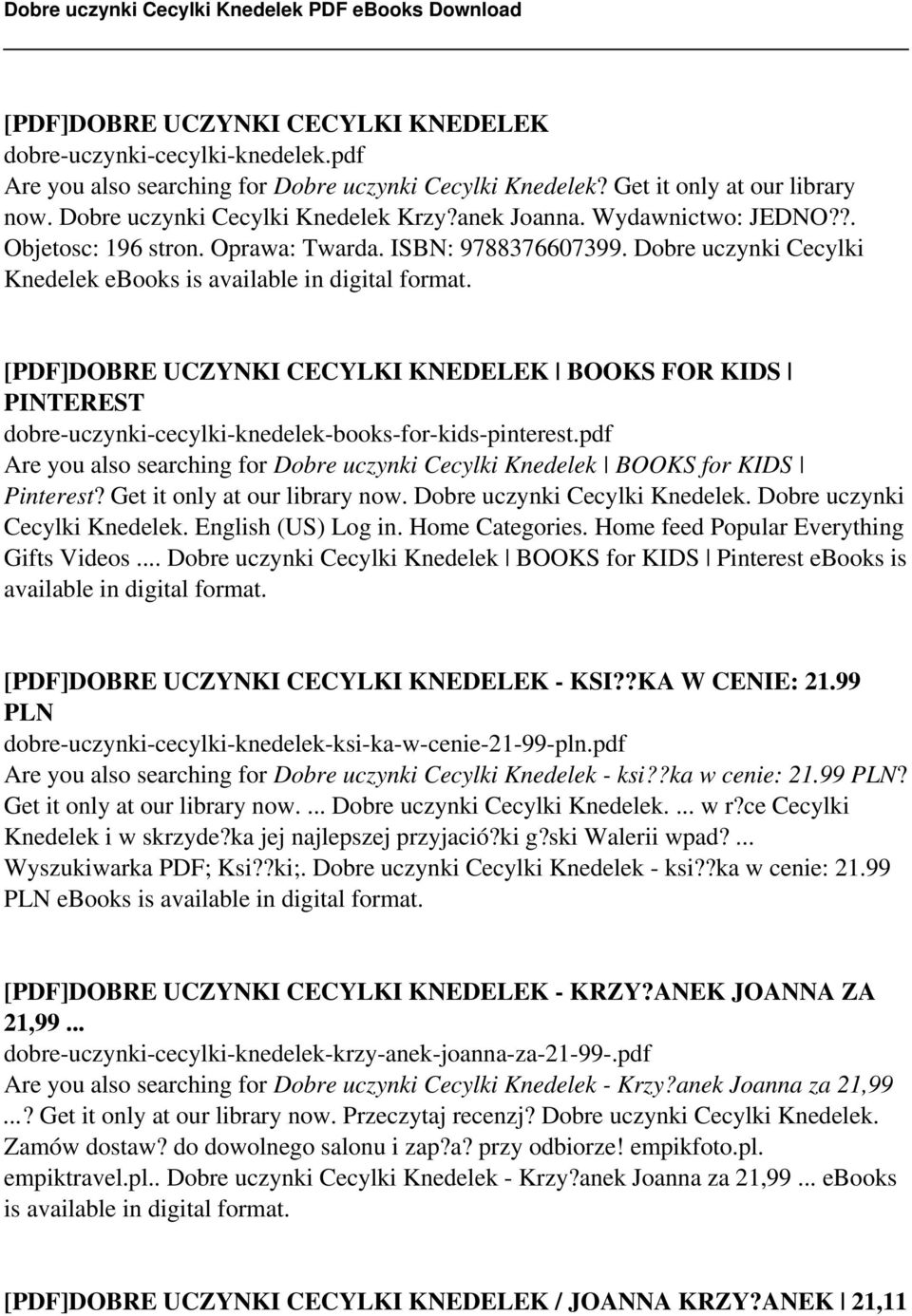 Dobre uczynki Cecylki Knedelek ebooks is [PDF]DOBRE UCZYNKI CECYLKI KNEDELEK BOOKS FOR KIDS PINTEREST dobre-uczynki-cecylki-knedelek-books-for-kids-pinterest.