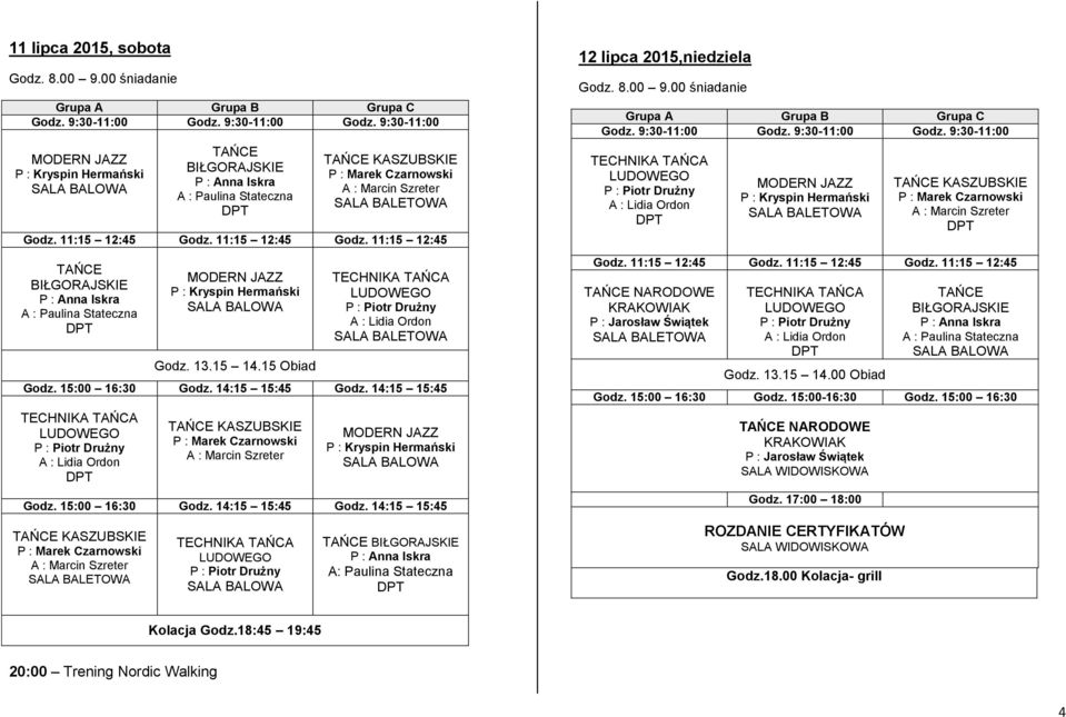 15:00 16:30 NARODOWE SALA WIDOWISKOWA Godz.