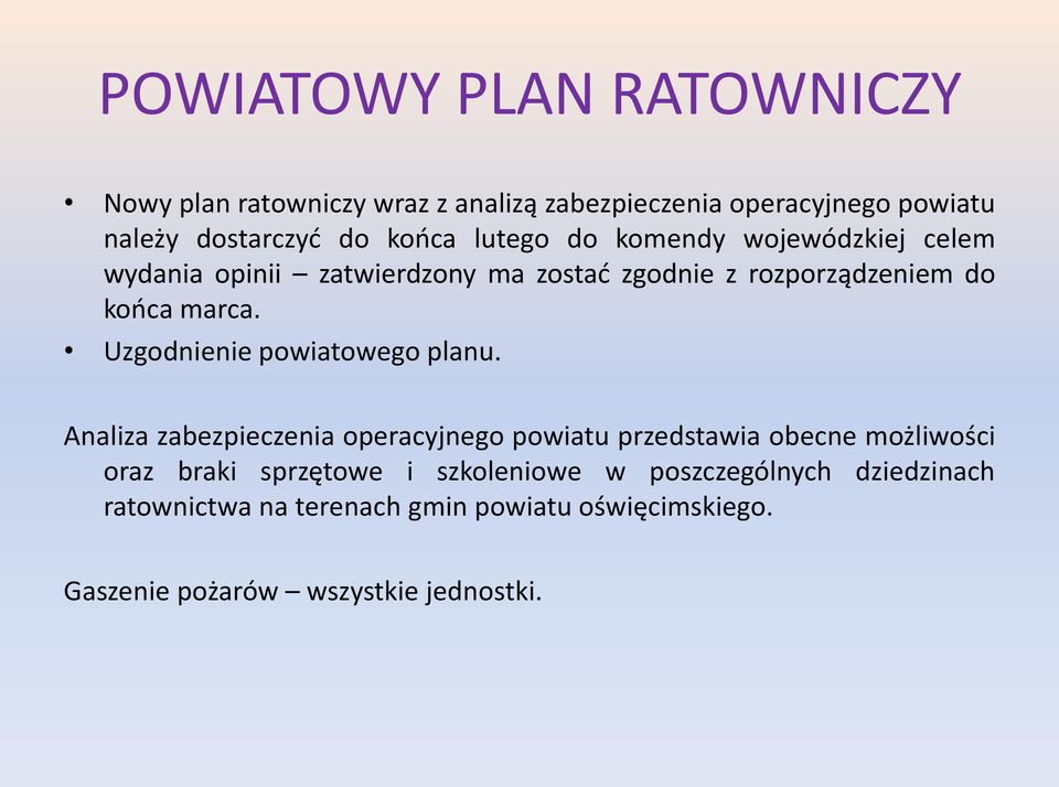 Uzgodnienie powiatowego planu.