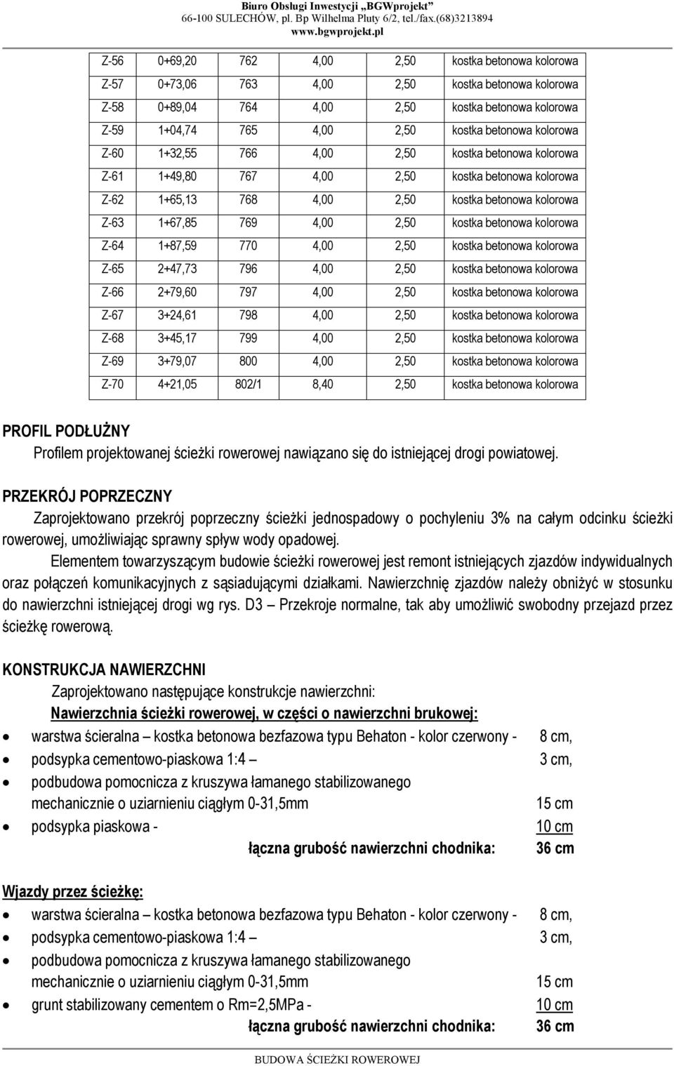 betonowa kolorowa Z-64 1+87,59 770 4,00 2,50 kostka betonowa kolorowa Z-65 2+47,73 796 4,00 2,50 kostka betonowa kolorowa Z-66 2+79,60 797 4,00 2,50 kostka betonowa kolorowa Z-67 3+24,61 798 4,00