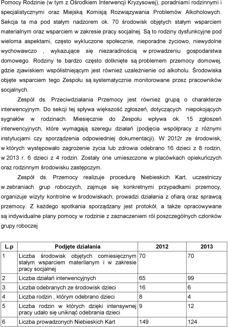 Są to rodziny dysfunkcyjne pod wieloma aspektami, często wykluczone społecznie, nieporadne życiowo, niewydolne wychowawczo, wykazujące się niezaradnością w prowadzeniu gospodarstwa domowego.