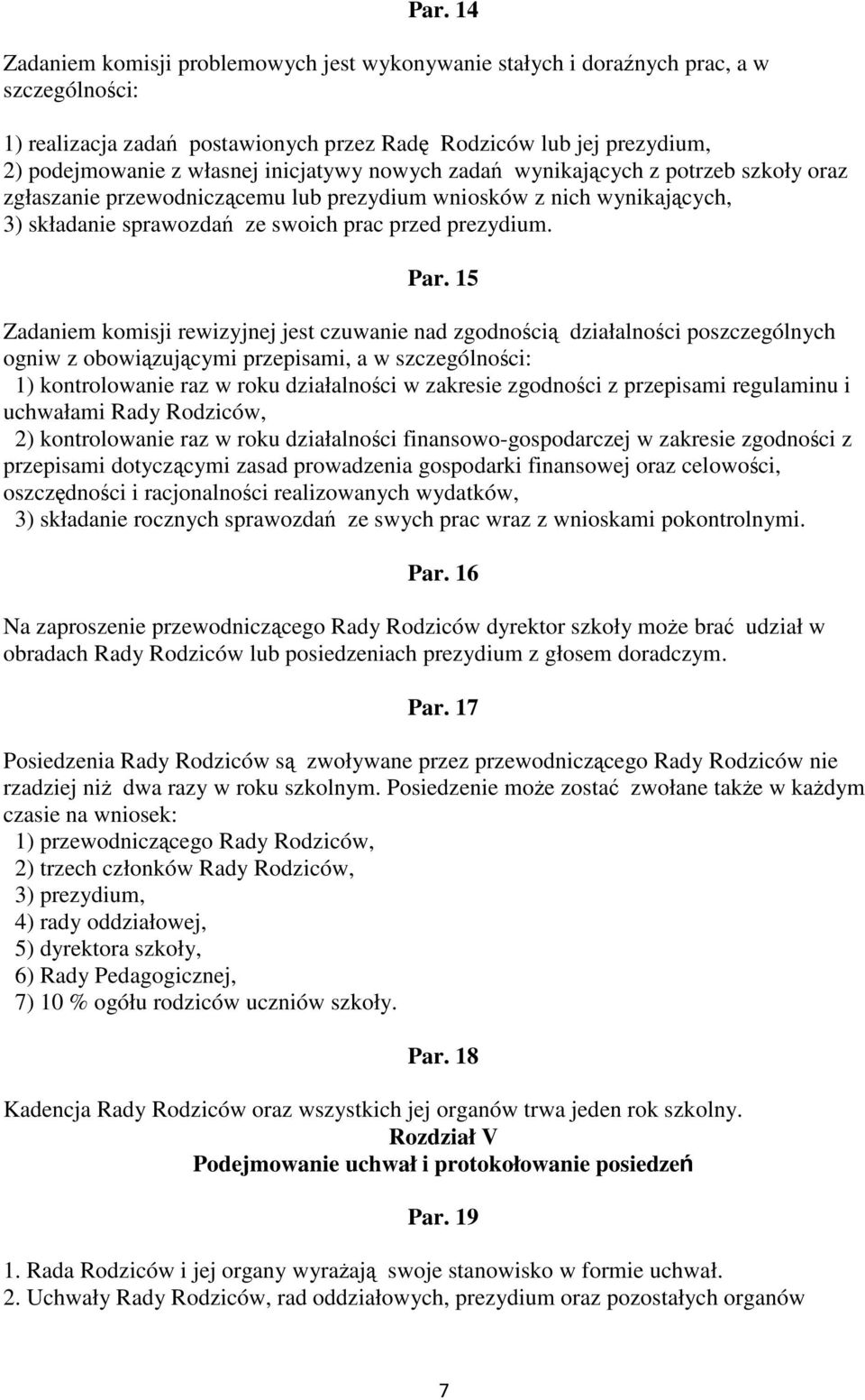 sprawozdań ze swoich prac przed prezydium. Par.