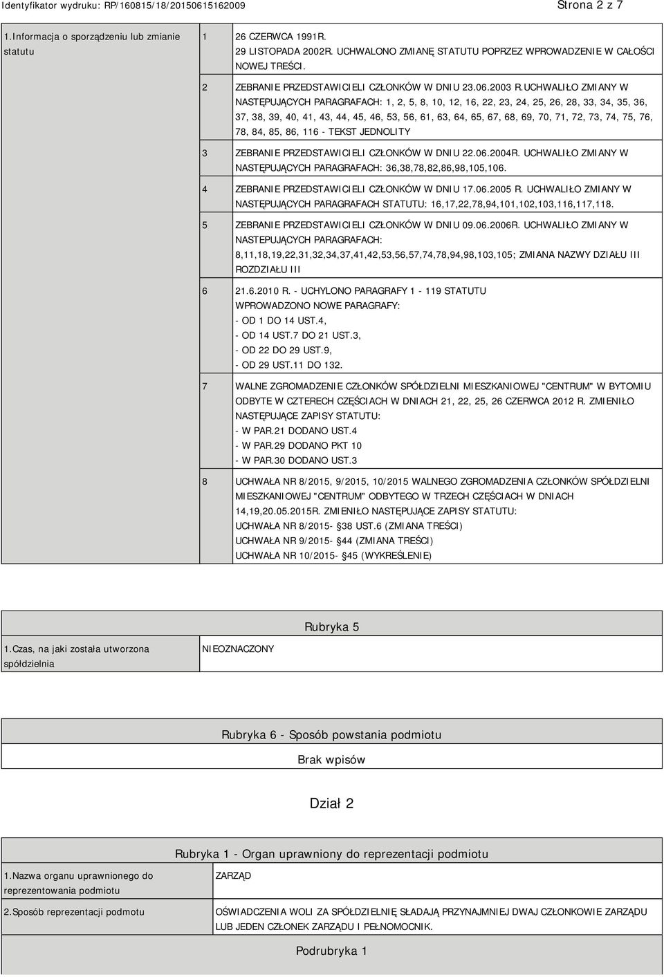 UCHWALIŁO ZMIANY W NASTĘPUJĄCYCH PARAGRAFACH: 1, 2, 5, 8, 10, 12, 16, 22, 23, 24, 25, 26, 28, 33, 34, 35, 36, 37, 38, 39, 40, 41, 43, 44, 45, 46, 53, 56, 61, 63, 64, 65, 67, 68, 69, 70, 71, 72, 73,