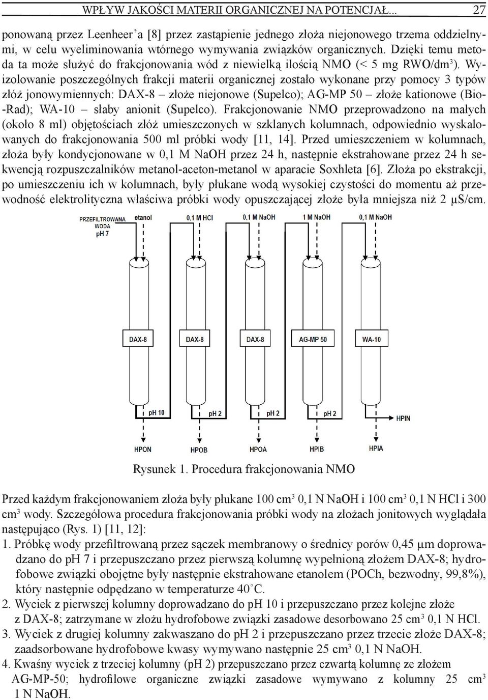 Dzięki temu metoda ta może służyć do frakcjonowania wód z niewielką ilością NMO (< 5 mg RWO/dm 3 ).