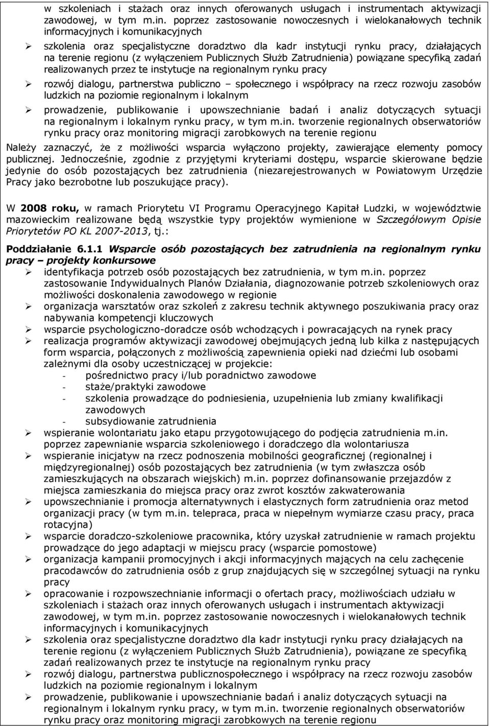 trumentach aktywizacji zawodowej, w tym m.in.