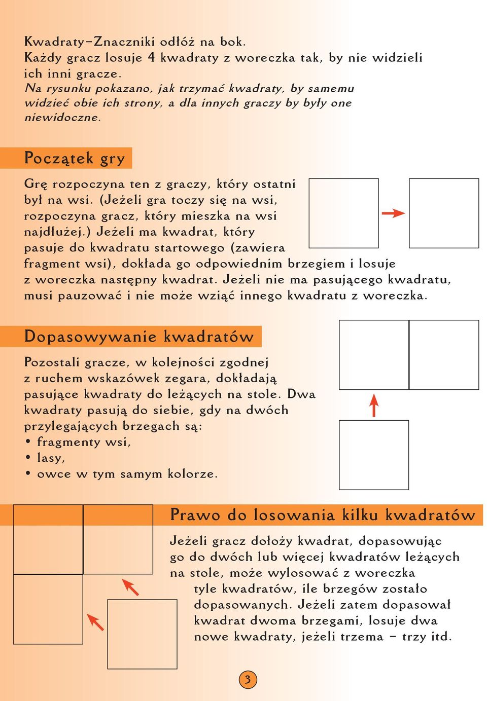 (Jeżeli gra toczy się na wsi, rozpoczyna gracz, który mieszka na wsi najdłużej.