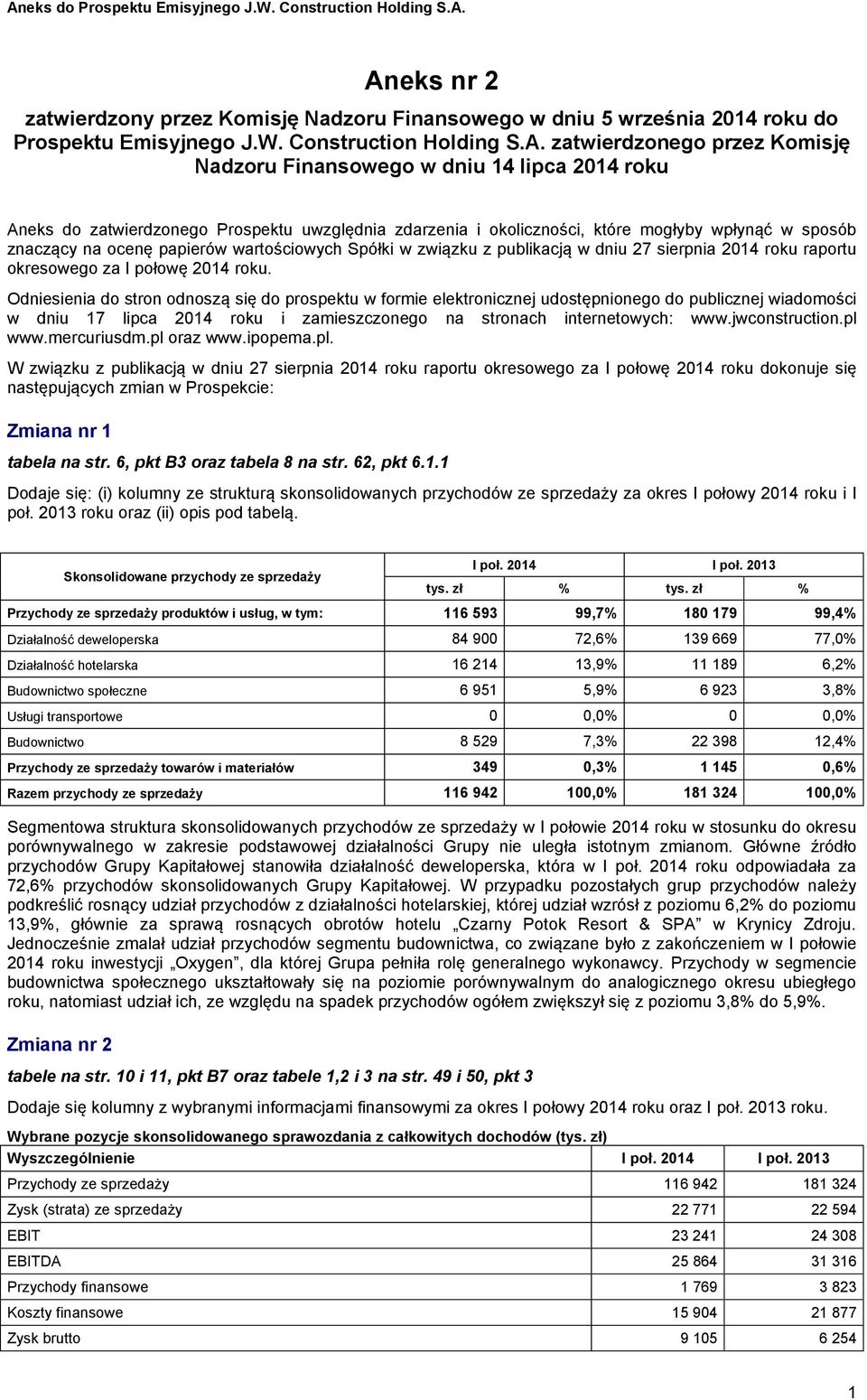 sierpnia 2014 roku raportu okresowego za I połowę 2014 roku.