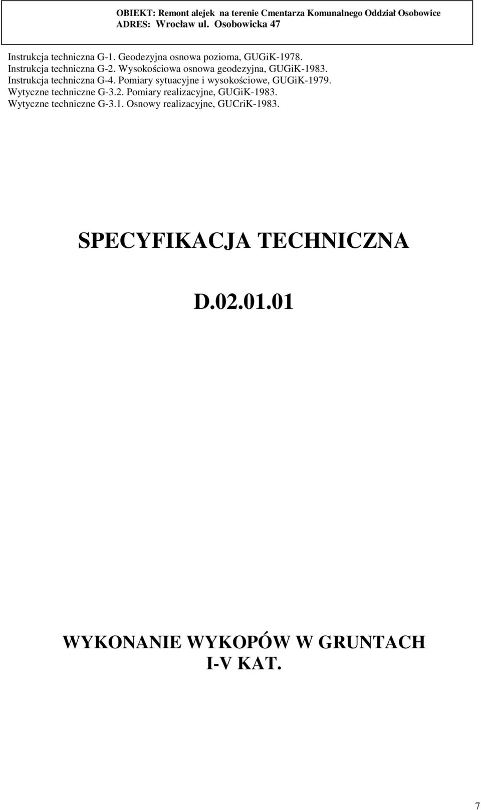 Pomiary sytuacyjne i wysokościowe, GUGiK-1979. Wytyczne techniczne G-3.2.