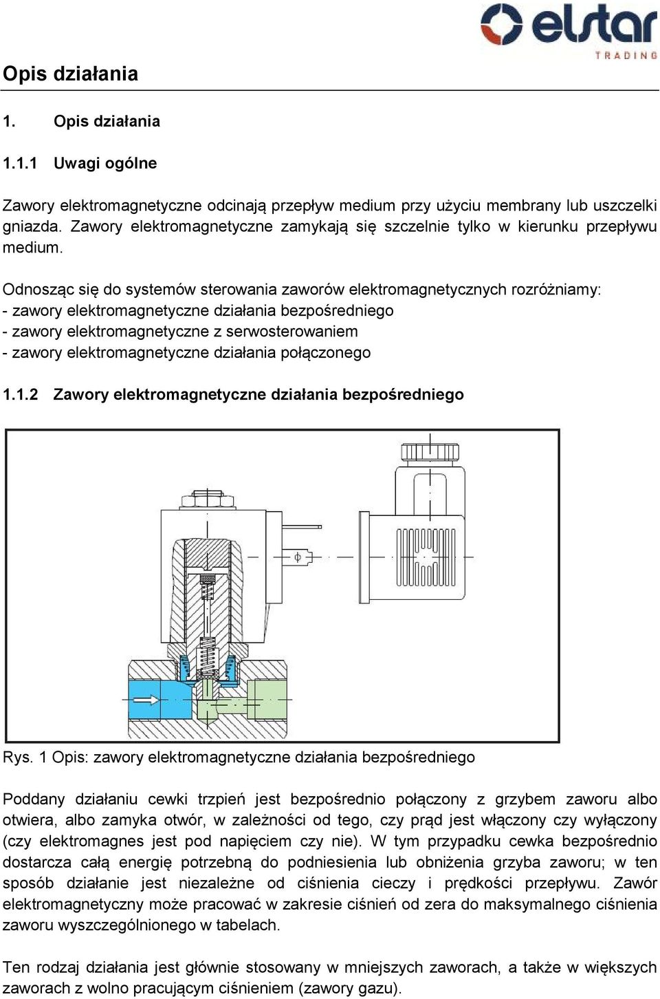 Odnosząc się do systemów sterowania zaworów elektromagnetycznych rozróżniamy: - zawory elektromagnetyczne działania bezpośredniego - zawory elektromagnetyczne z serwosterowaniem - zawory