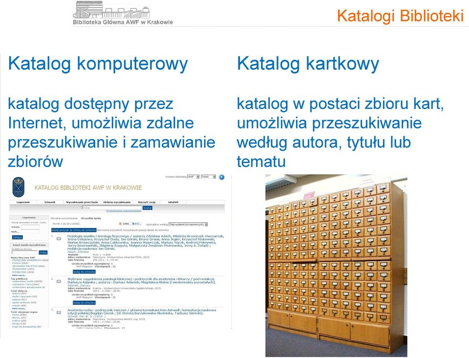 zamawianie zbiorów Katalog kartkowy katalog w postaci