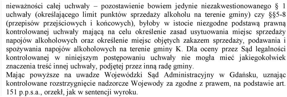 podawania i spożywania napojów alkoholowych na terenie gminy K.