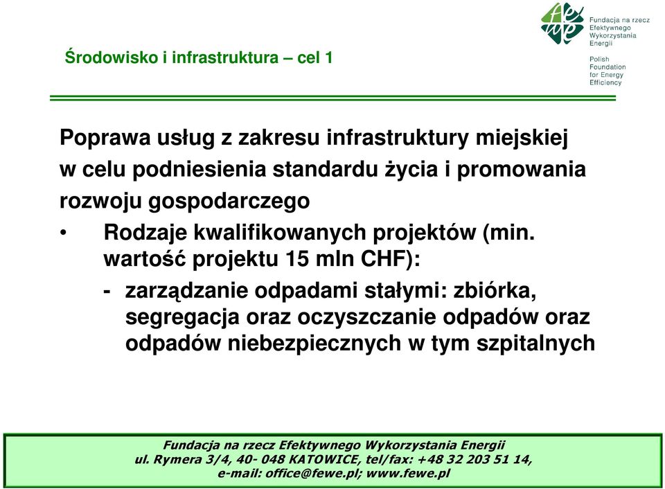 kwalifikowanych projektów (min.