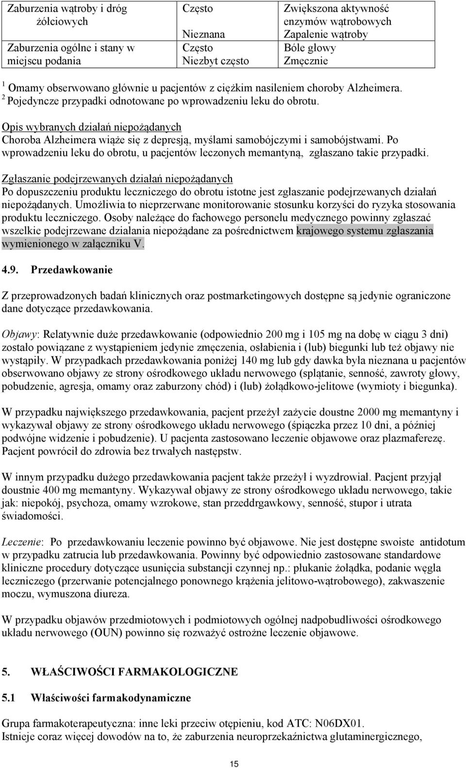 Opis wybranych działań niepożądanych Choroba Alzheimera wiąże się z depresją, myślami samobójczymi i samobójstwami.