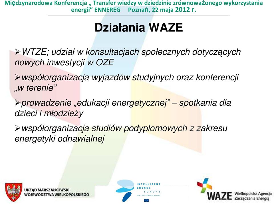 konferencji w terenie prowadzenie edukacji energetycznej spotkania dla