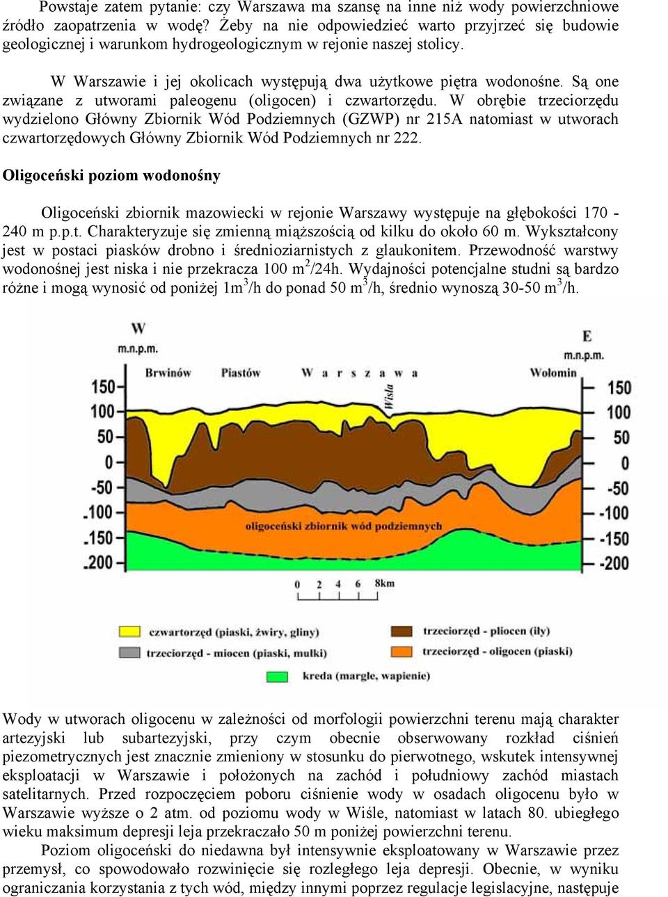 Są one związane z utworami paleogenu (oligocen) i czwartorzędu.