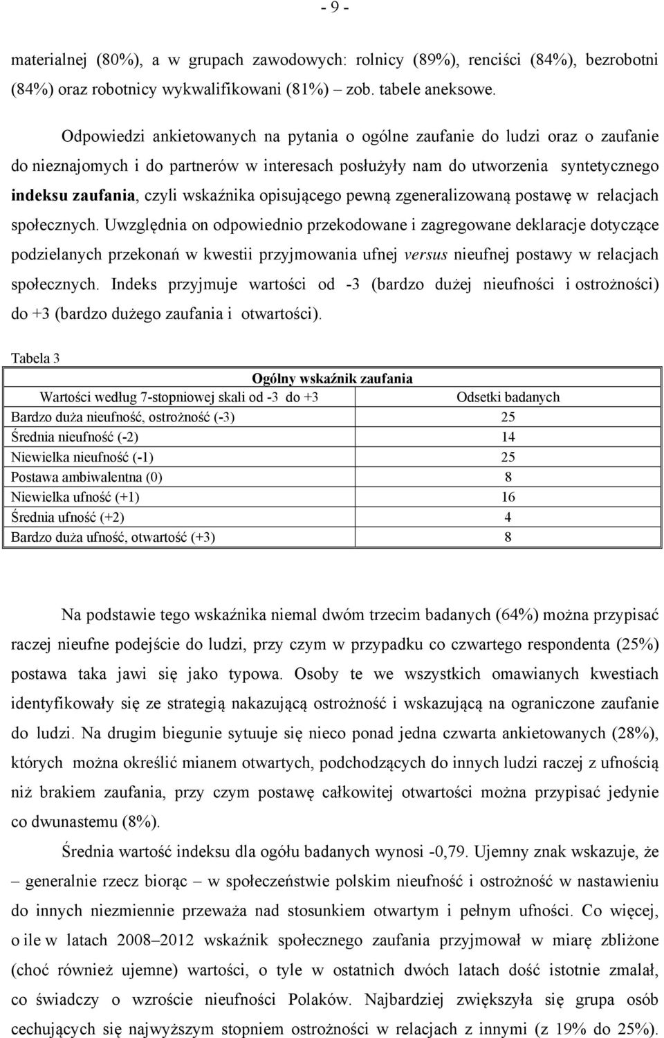 opisującego pewną zgeneralizowaną postawę w relacjach społecznych.