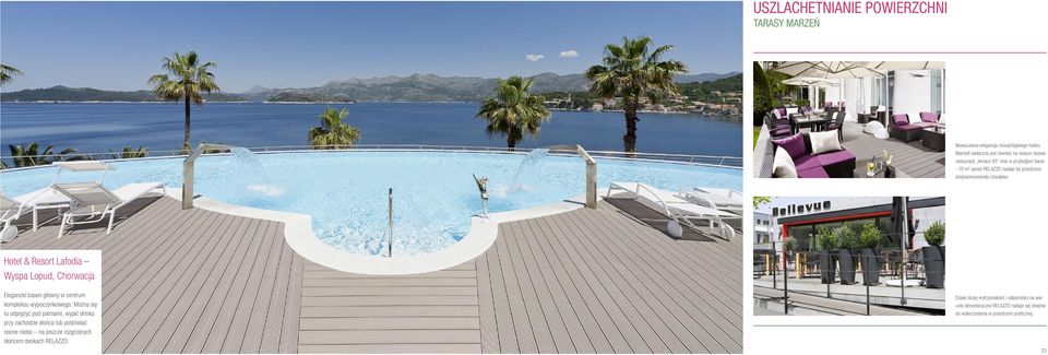 Hotel & Resort Lafodia Wyspa Lopud, Chorwacja Elegancki basen główny w centrum kompleksu wypoczynkowego.