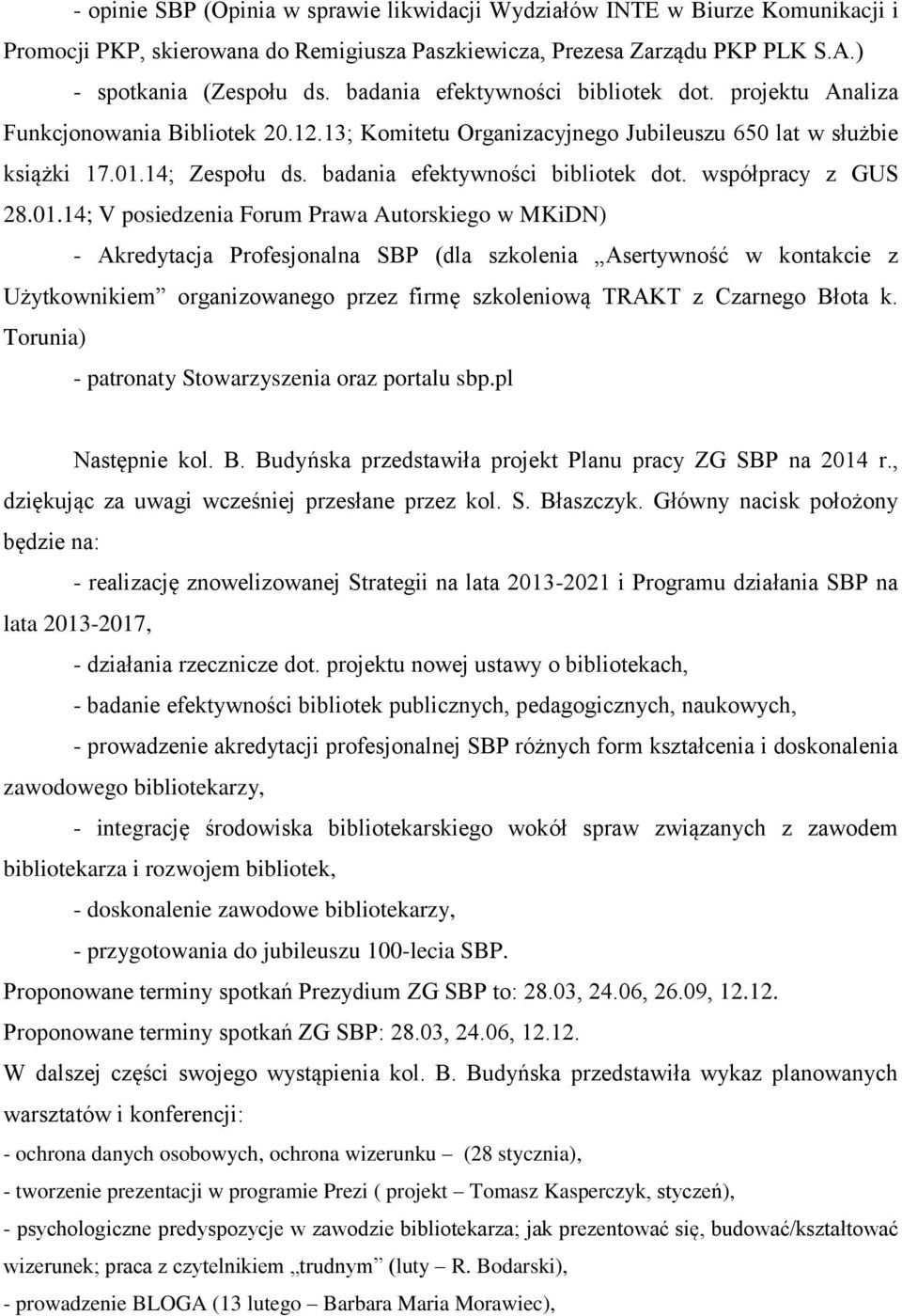 badania efektywności bibliotek dot. współpracy z GUS 28.01.