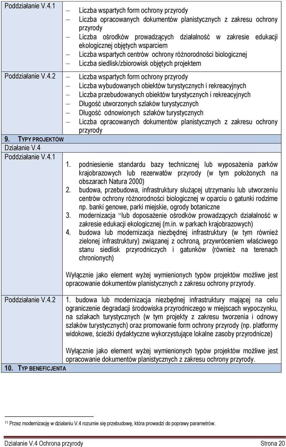 rekreacyjnych Liczba przebudowanych obiektów turystycznych i rekreacyjnych Długość utworzonych szlaków turystycznych Długość odnowionych szlaków turystycznych Liczba opracowanych dokumentów