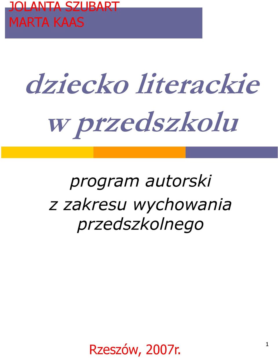 program autorski z zakresu