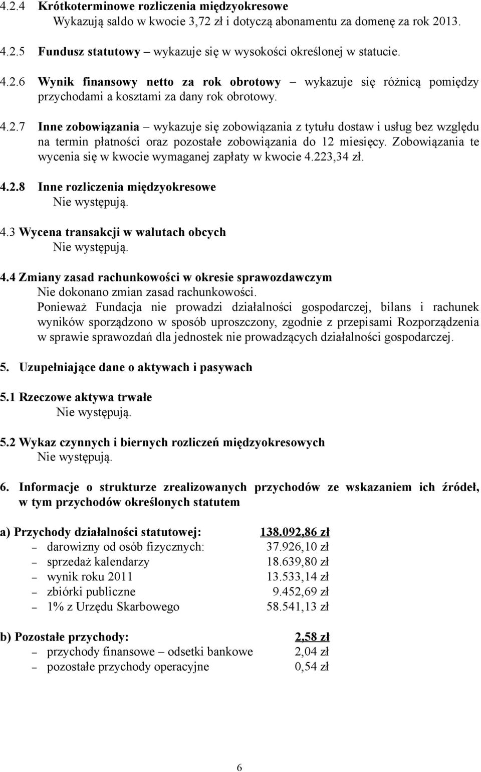 Zobowiązania te wycenia się w kwocie wymaganej zapłaty w kwocie 4.223,34 zł. 4.2.8 Inne rozliczenia międzyokresowe 4.3 Wycena transakcji w walutach obcych 4.