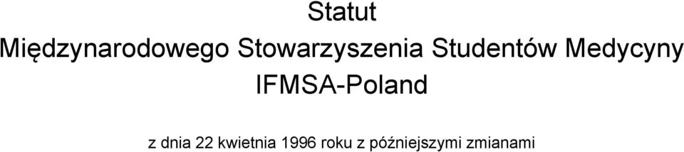 Medycyny IFMSA-Poland z dnia