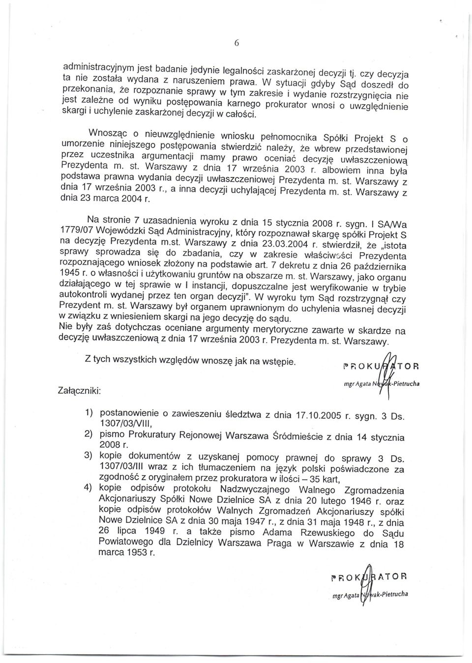krr"tor wnosi o uwzglqdnienie skargi i uchylenie zaskarzonej decyzji w calo5ci.