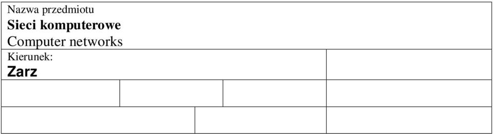 02 Rok: Semestr: 6 Liczba punktów: 3 ECTS C1. Przekazanie studentom podstawowej wiedzy o budowie i konfiguracji komputerów. C2.