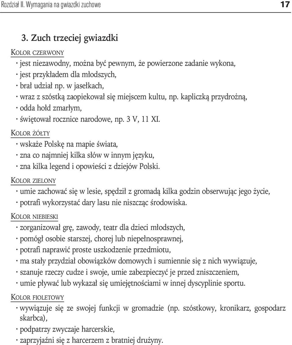 KOLOR ŻÓŁTY wskaże Polskę na mapie świata, zna co najmniej kilka słów w innym języku, zna kilka legend i opowieści z dziejów Polski.