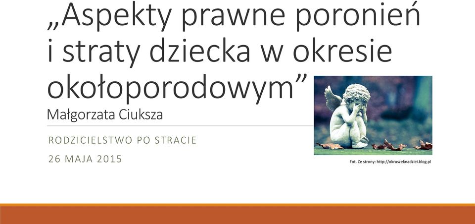 RODZICIELSTWO PO STRACIE 26 MA JA 2015 Fot.