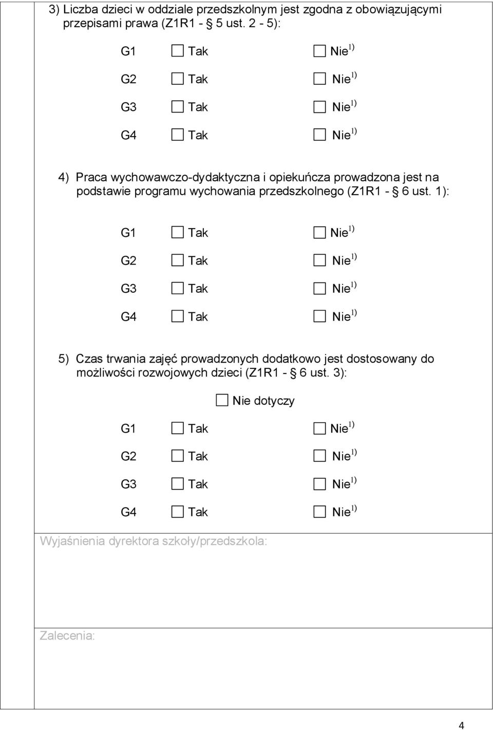 wychowania przedszkolnego (Z1R1-6 ust.