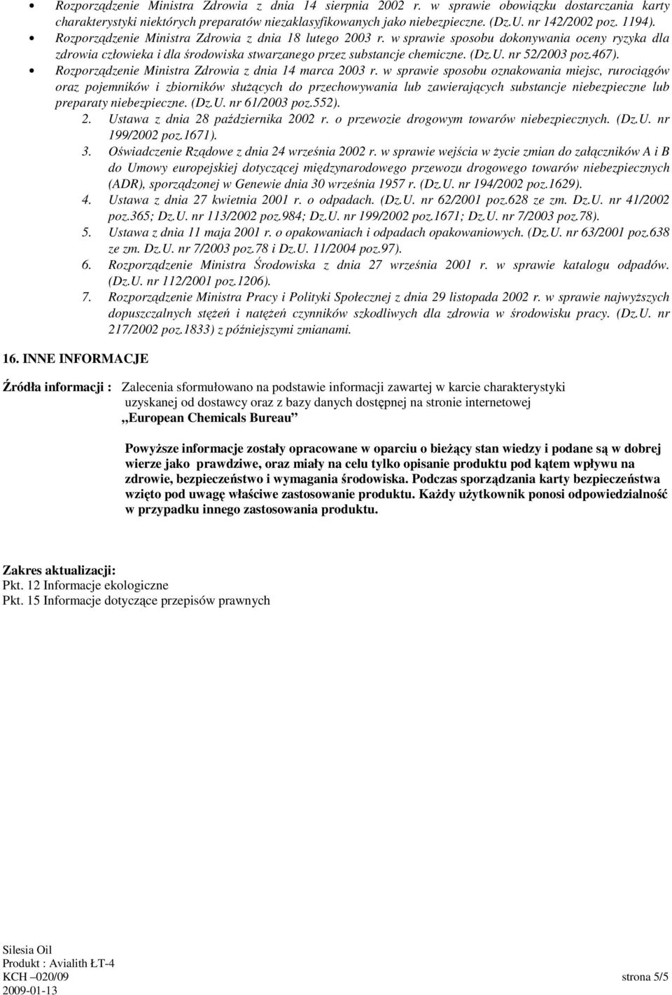 nr 52/2003 poz.467). Rozporządzenie Ministra Zdrowia z dnia 14 marca 2003 r.