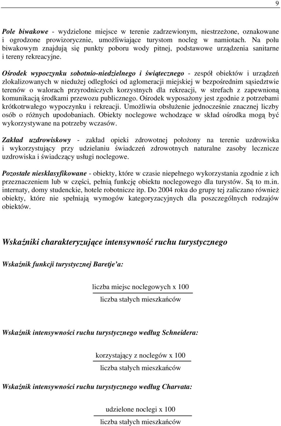 Ośrodek wypoczynku sobotnio-niedzielnego i świątecznego - zespół obiektów i urządzeń zlokalizowanych w niedużej odległości od aglomeracji miejskiej w bezpośrednim sąsiedztwie terenów o walorach