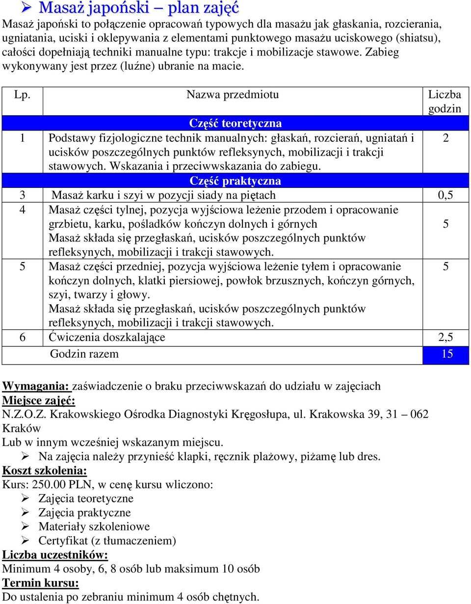 1 Podstawy fizjologiczne technik manualnych: głaskań, rozcierań, ugniatań i ucisków poszczególnych punktów refleksynych, mobilizacji i trakcji 2 stawowych. Wskazania i przeciwwskazania do zabiegu.
