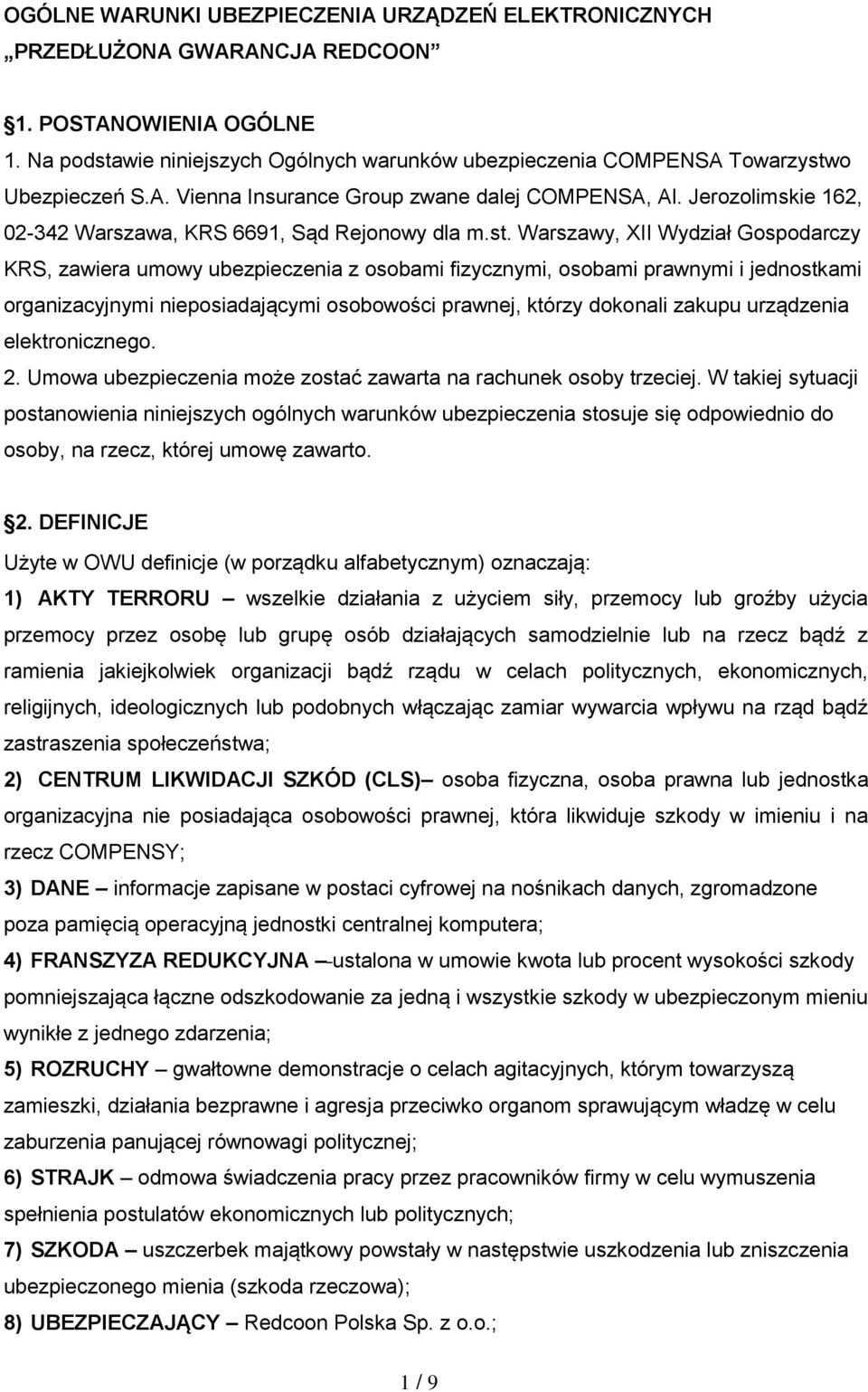 Jerozolimskie 162, 02-342 Warszawa, KRS 6691, Sąd Rejonowy dla m.st.